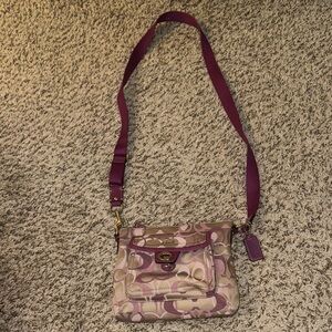 Coach Pink and Purple Penelope Signature Turnlock Crossbody Bag Monogram “C” y2k
